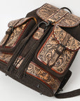 American Darling Adbg1468 Backpack Hand Tooled Hair-On Genuine Leather Women Bag Western Handbag Purse