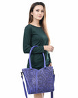 Tote Hand Tooled Genuine Leather women bag western handbag purse