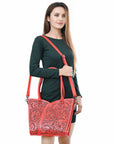 Tote Hand Tooled Genuine Leather women bag western handbag purse