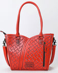 Tote Hand Tooled Genuine Leather women bag western handbag purse