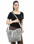 Tote Hand Tooled Genuine Leather women bag western handbag purse