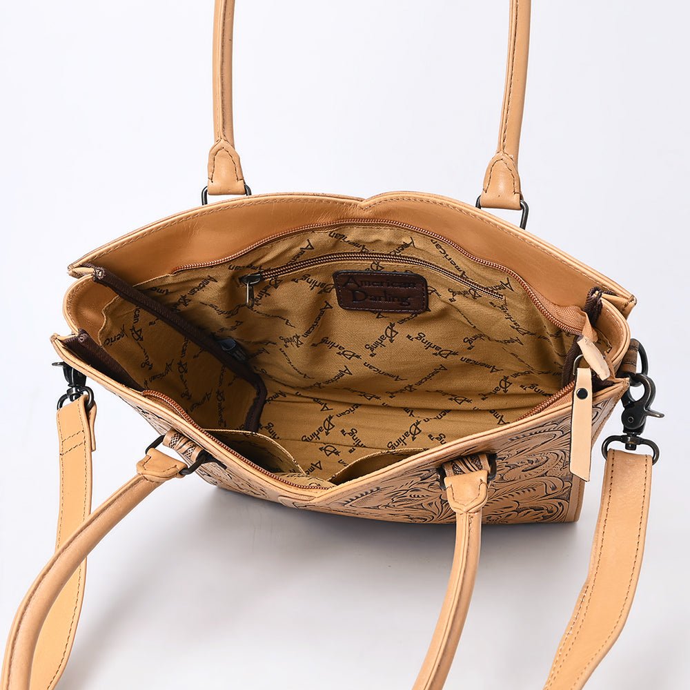 Tote Hand Tooled Genuine Leather women bag western handbag purse