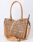 Tote Hand Tooled Genuine Leather women bag western handbag purse