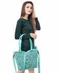 Tote Hand Tooled Genuine Leather women bag western handbag purse