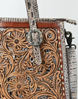 American Darling Adbg1478A Cross Body I Hand Tooled Crocodile Embossed Genuine Leather Women Bag Western Handbag Purse