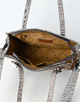 American Darling Adbg1478A Cross Body I Hand Tooled Crocodile Embossed Genuine Leather Women Bag Western Handbag Purse