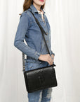 American Darling ADBG1193 Wallet Crocodile Embossed Genuine Leather Women Bag Western Handbag Purse