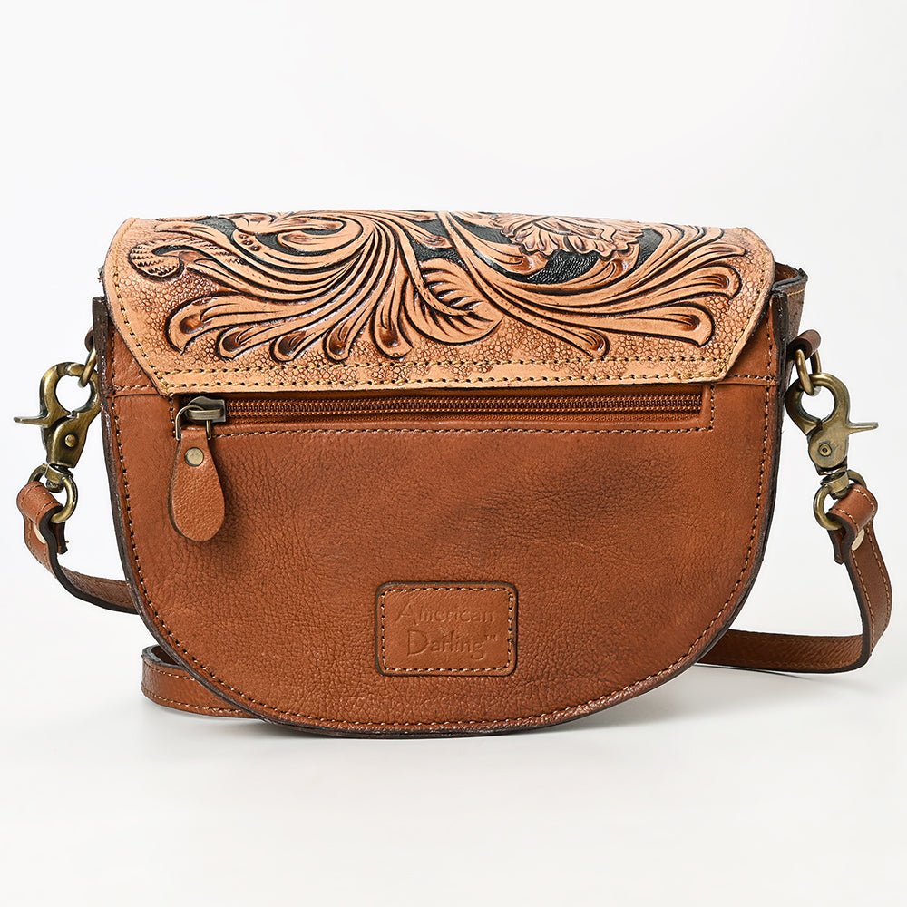 American Darling Adbga561 Small Crossbody Hand Tooled Genuine Leather Women Bag Western Handbag Purse