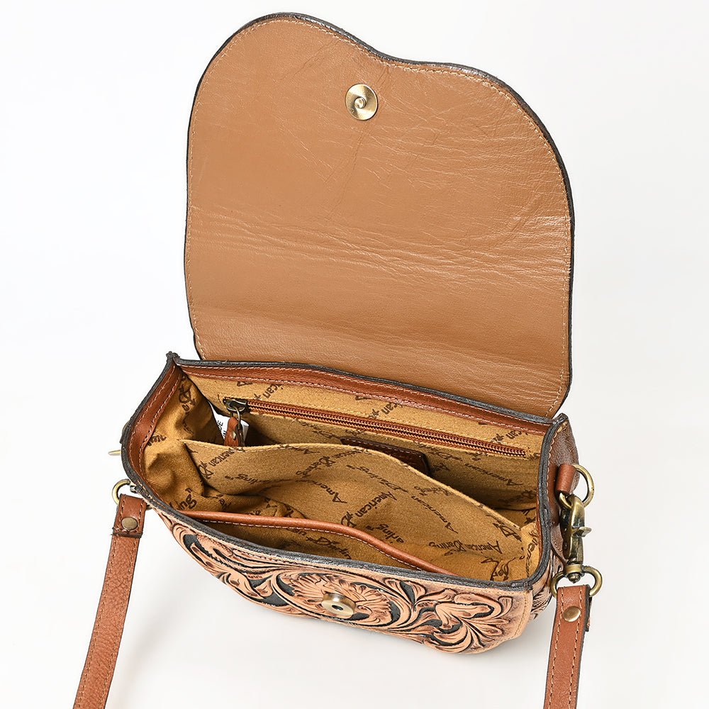 American Darling Adbga561 Small Crossbody Hand Tooled Genuine Leather Women Bag Western Handbag Purse