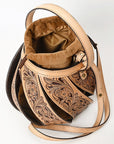 American Darling Adbga562 Bucket Hand Tooled Genuine Leather Women Bag Western Handbag Purse