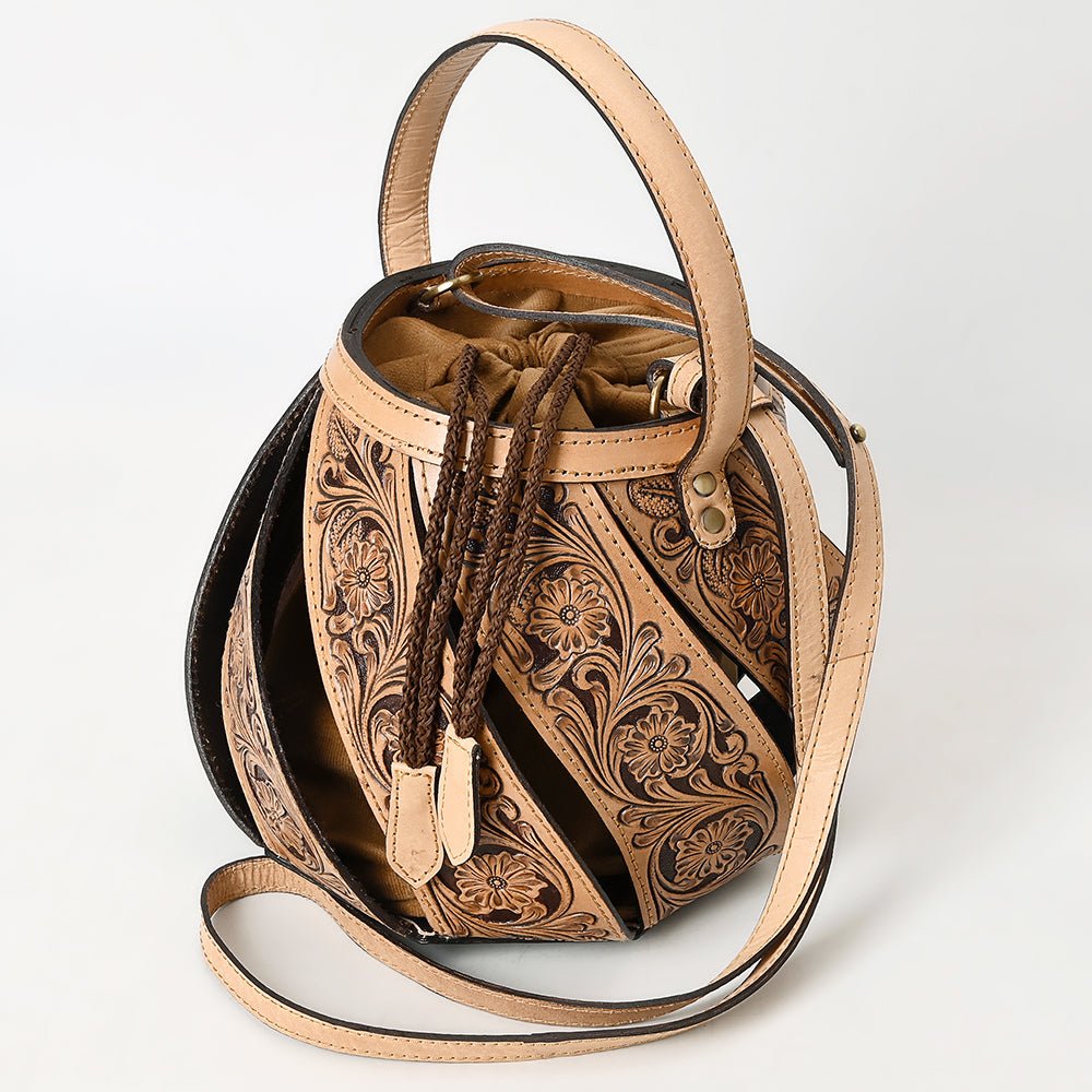 American Darling Adbga562 Bucket Hand Tooled Genuine Leather Women Bag Western Handbag Purse