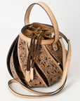 American Darling Adbga562 Bucket Hand Tooled Genuine Leather Women Bag Western Handbag Purse