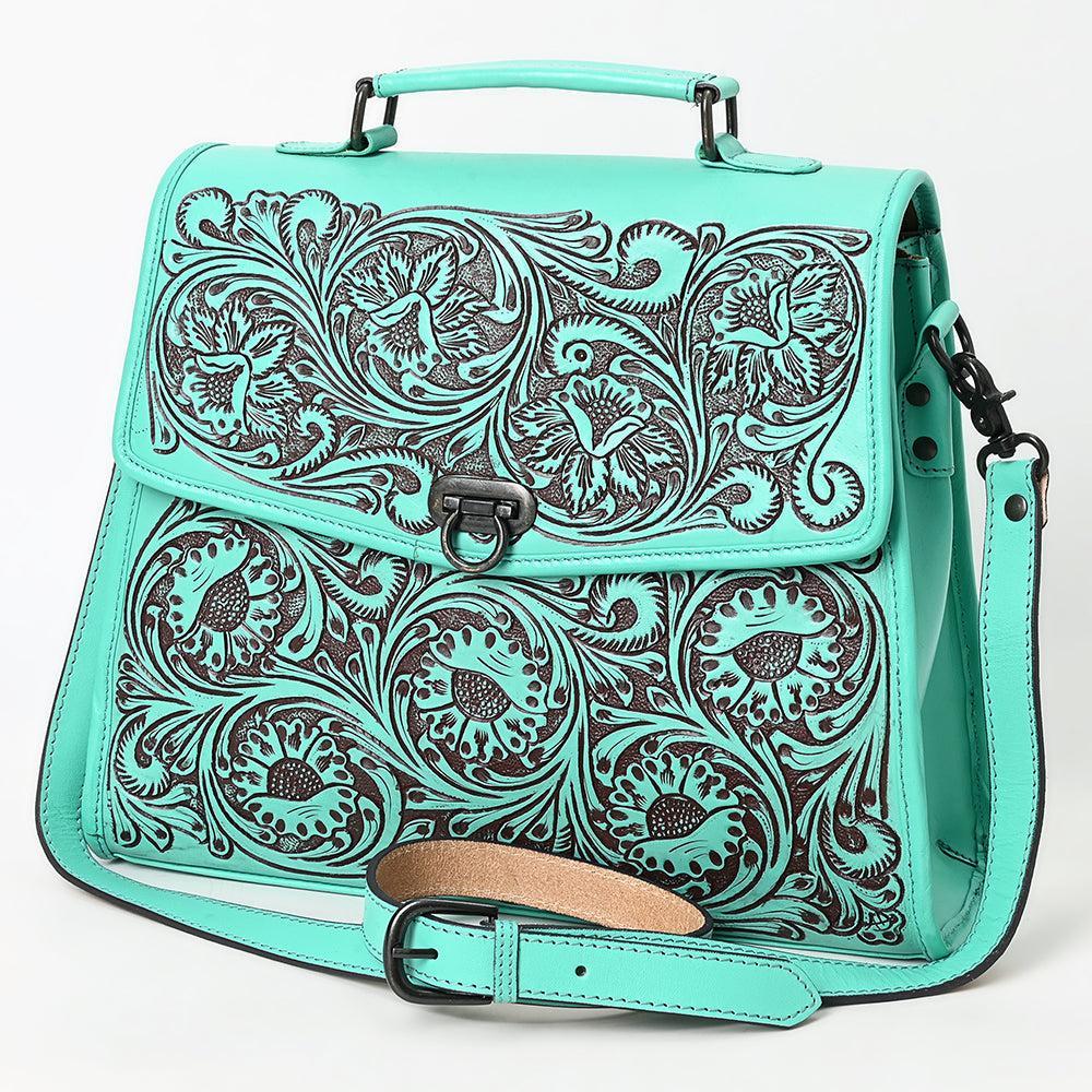 American Darling Adbgz841B Tote Hand Tooled Genuine Leather Women Bag Western Handbag Purse