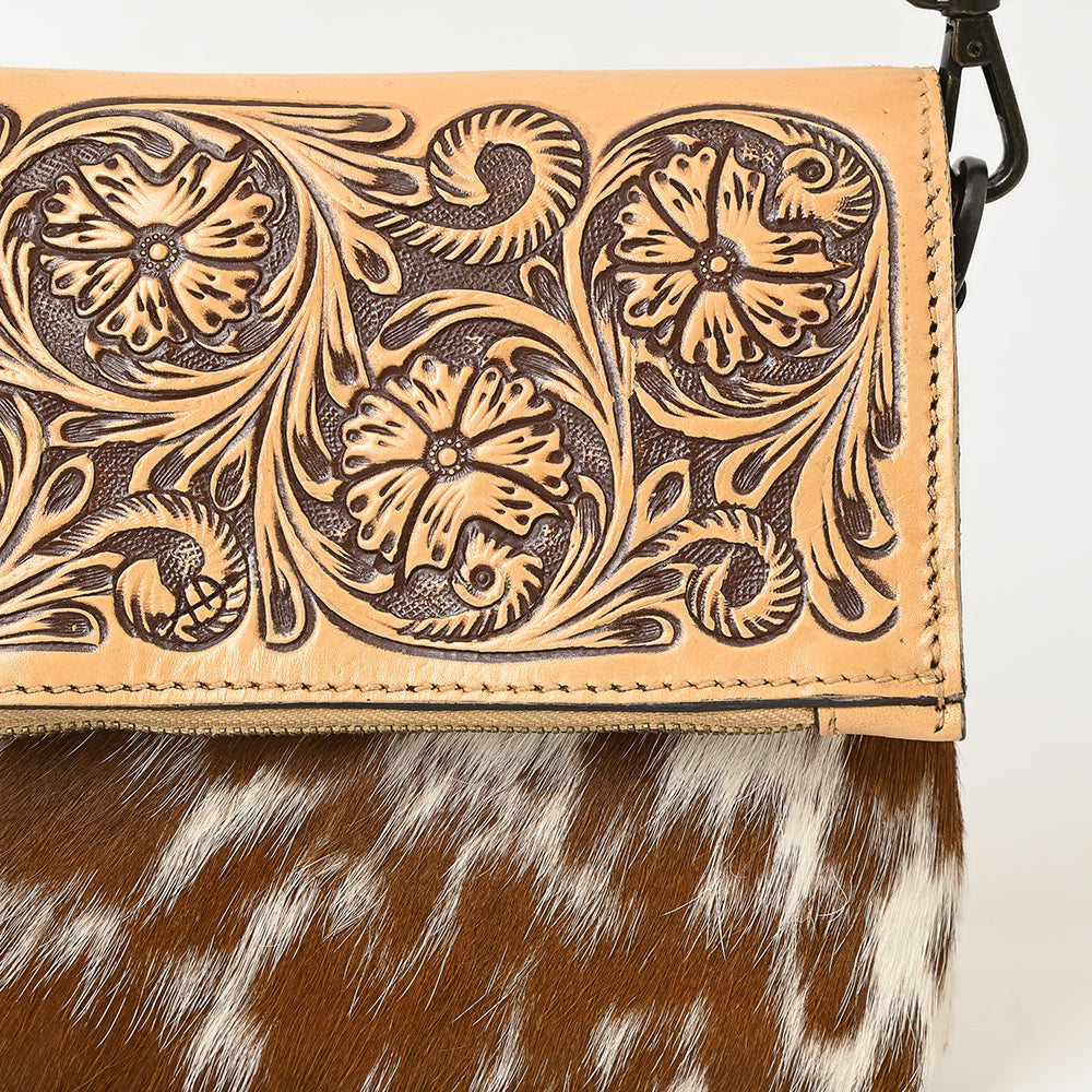 American Darling Adbgz846A Cross Body I Hand Tooled Hair-On Genuine Leather Women Bag Western Handbag Purse