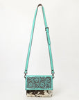 American Darling Adbgz846B Cross Body I Hand Tooled Hair-On Genuine Leather Women Bag Western Handbag Purse