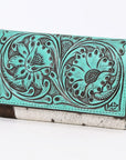 American Darling Adbgz848B Wallet Hand Tooled Hair-On Genuine Leather Women Bag Western Handbag Purse