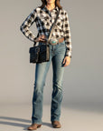 Hand Tooled Genuine Leather Briefcase For Women With Western Inspired Detailing Design