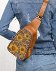 American Darling Sling Hand Tooled Genuine Leather Women Bag Western Handbag Purse