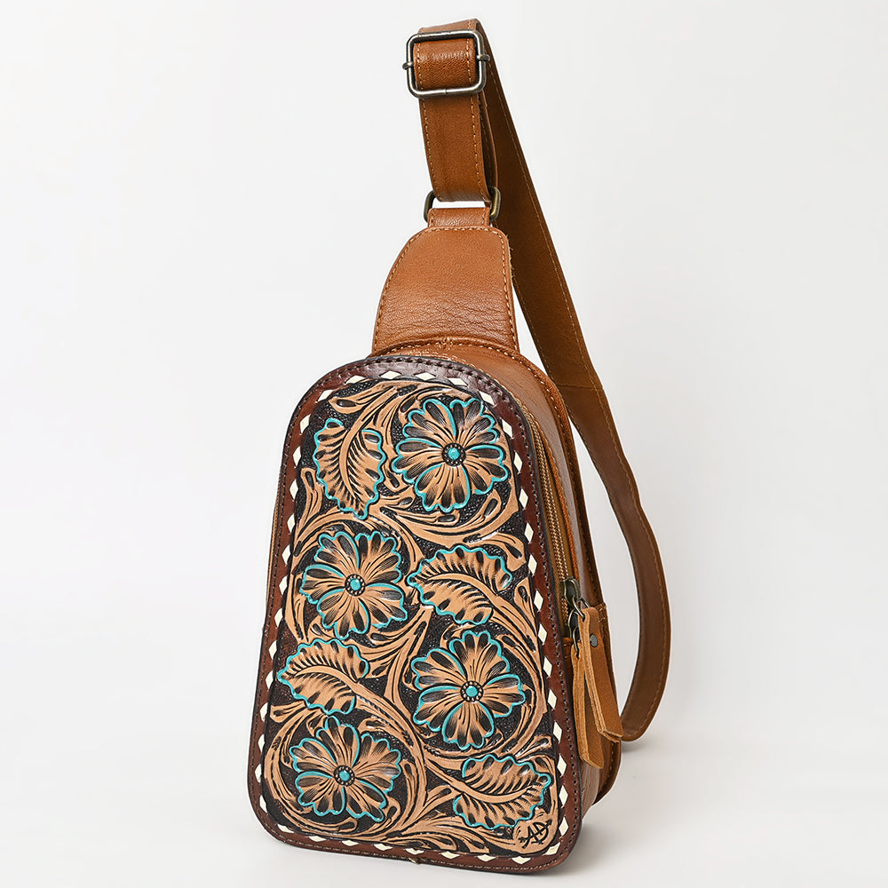 American Darling Sling Hand Tooled Genuine Leather Women Bag Western Handbag Purse