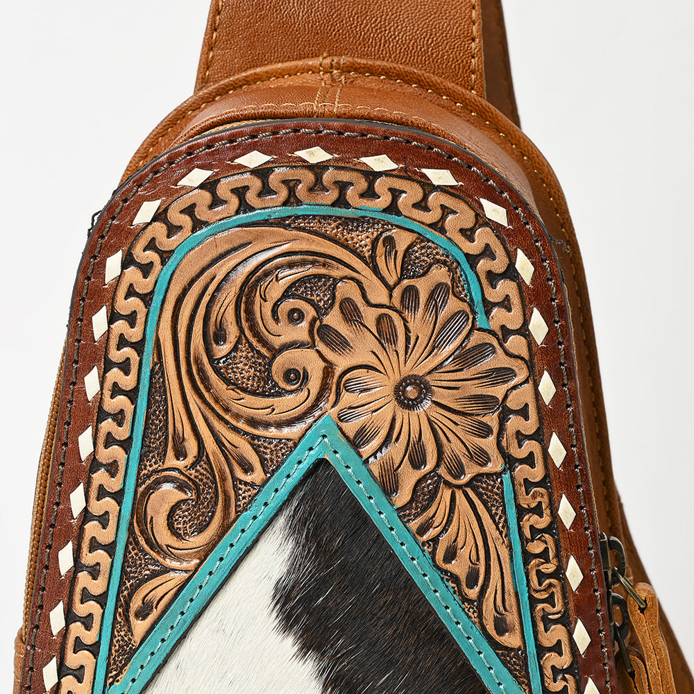 American Darling Sling Hand Tooled Genuine Leather Women Bag Western Handbag Purse