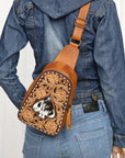 American Darling Sling Hand Tooled Genuine Leather Women Bag Western Handbag Purse