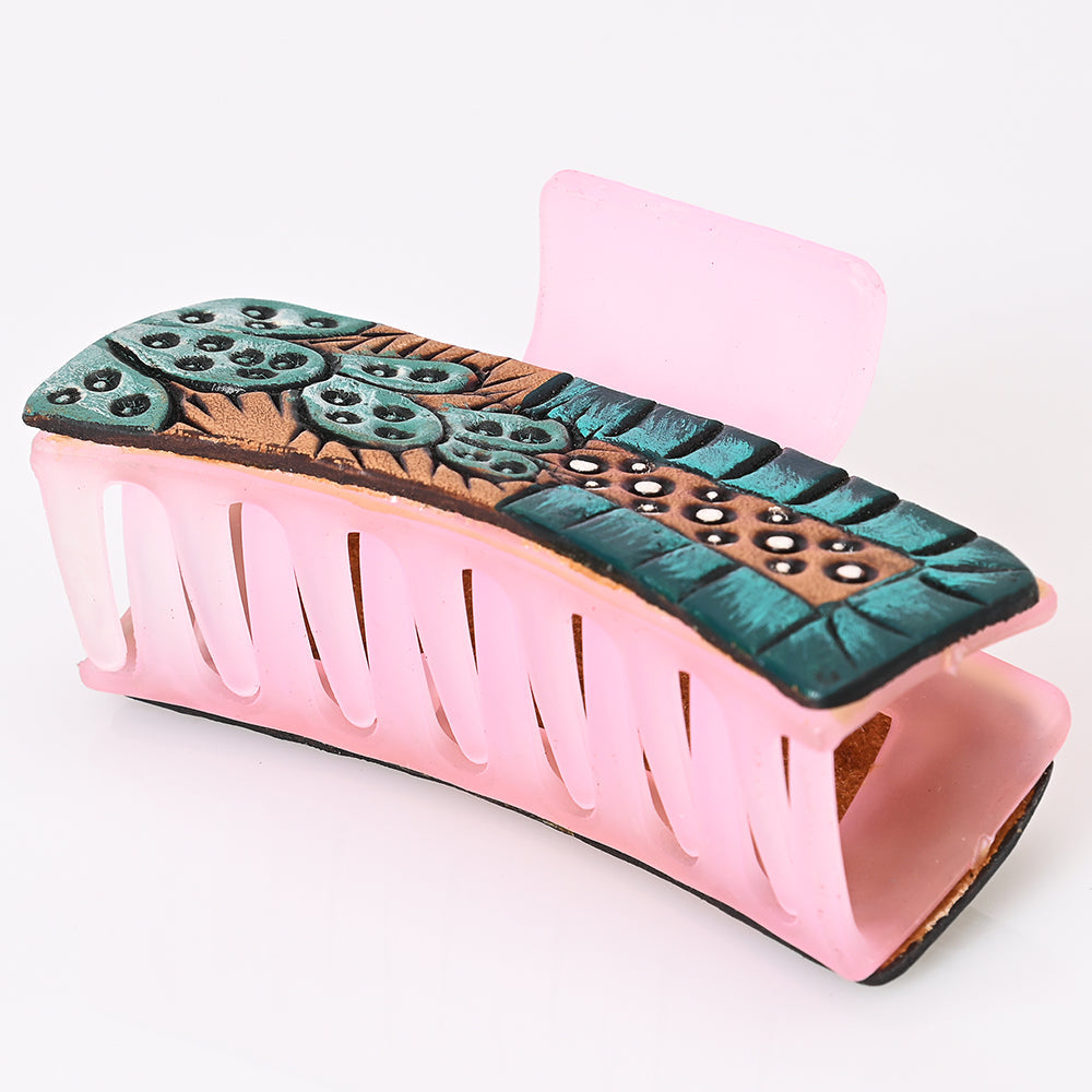 Beautifully Hand Tooled Women Ladies Hair Band Clip Clutcher