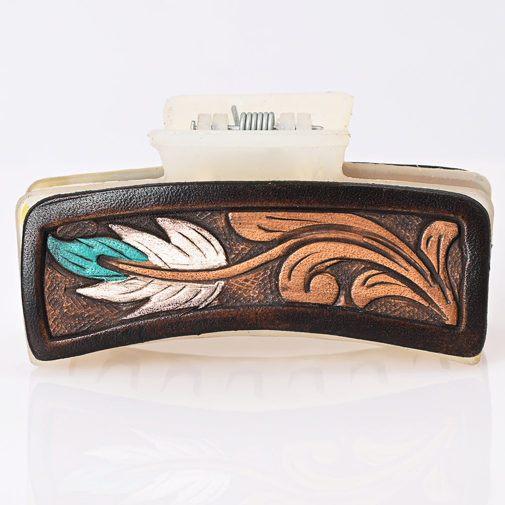 Beautifully Hand Tooled Women Ladies Hair Band Clip Clutcher