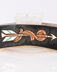 Handcrafted Genuine Leather Hair Band Clip Clasp With Western Embellishments For Girls