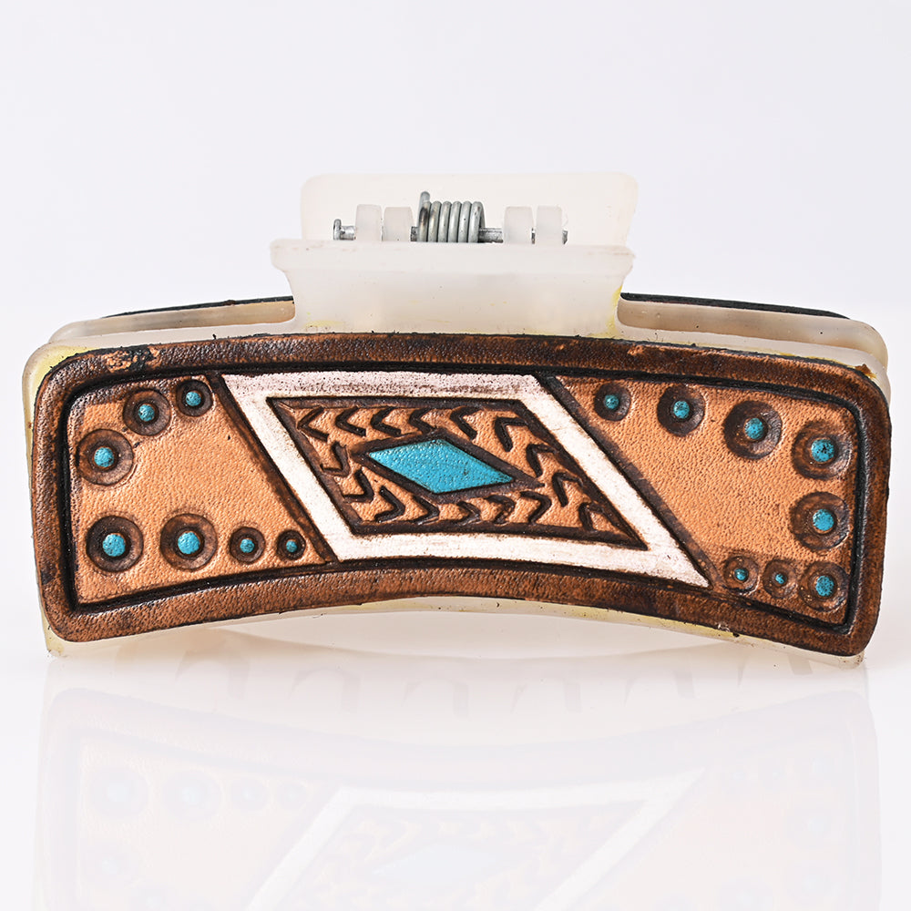 Beautifully Hand Tooled Women Ladies Hair Band Clip Clutcher
