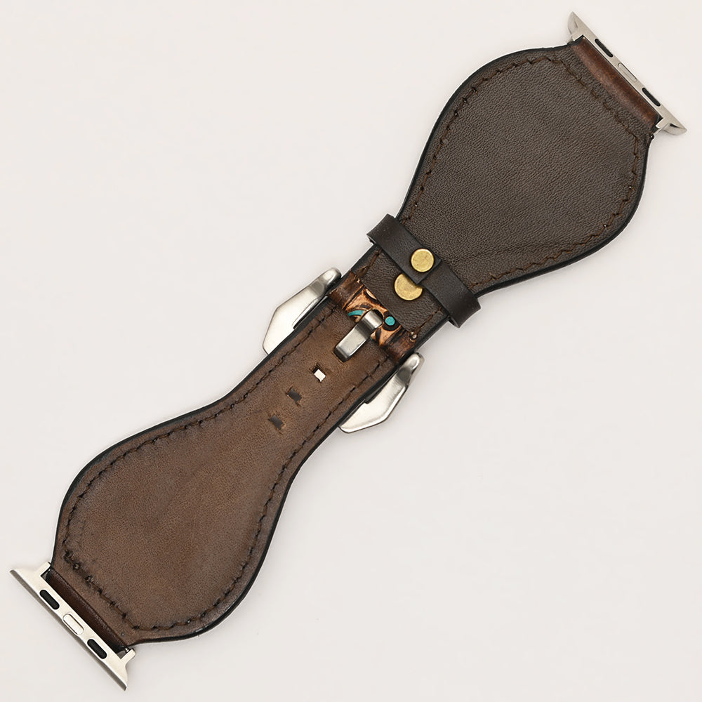 American Darling Beautifully Hand Tooled Genuine American Leather I watch Strap Men and Women Unisex