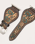 American Darling Floral Hand Tooled I watch Men Women Genuine Leather