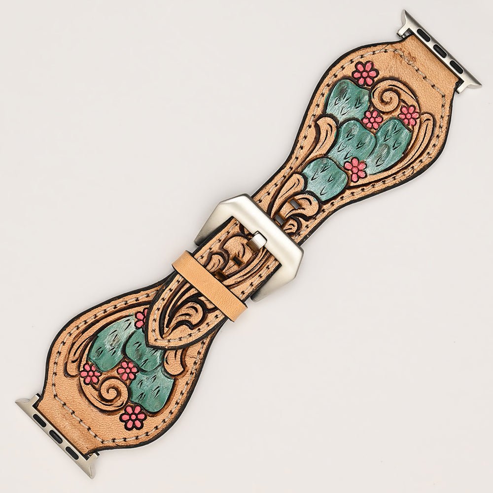 American Darling Floral Hand Tooled I watch Men Women Genuine Leather