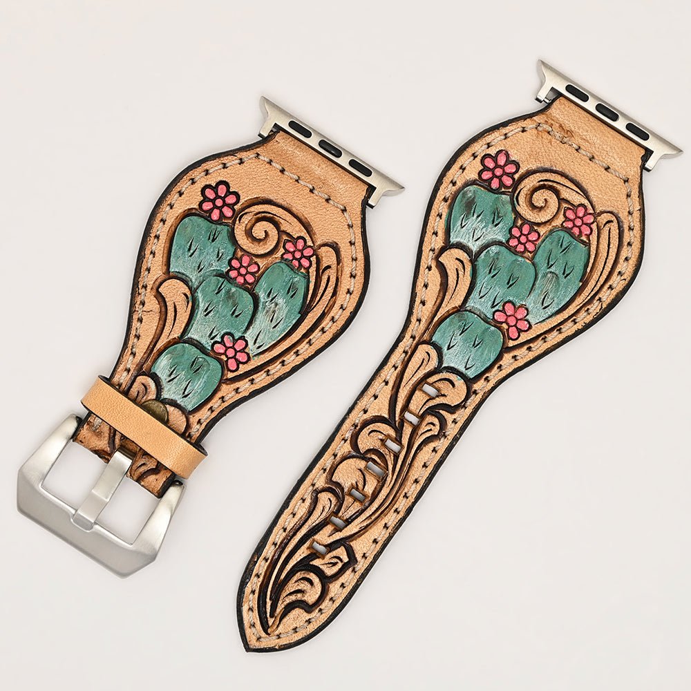American Darling Floral Hand Tooled I watch Men Women Genuine Leather