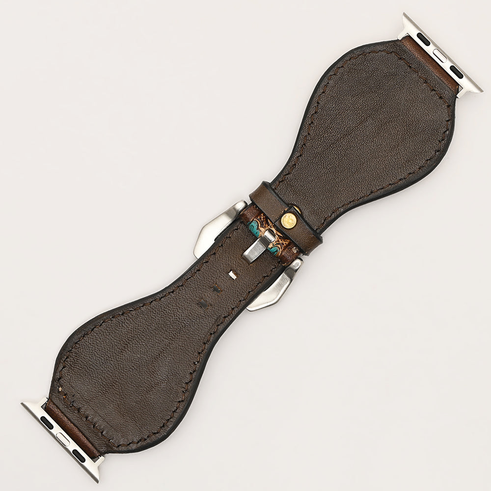 American Darling Beautifully Hand Tooled Genuine American Leather I watch Strap Men and Women Unisex