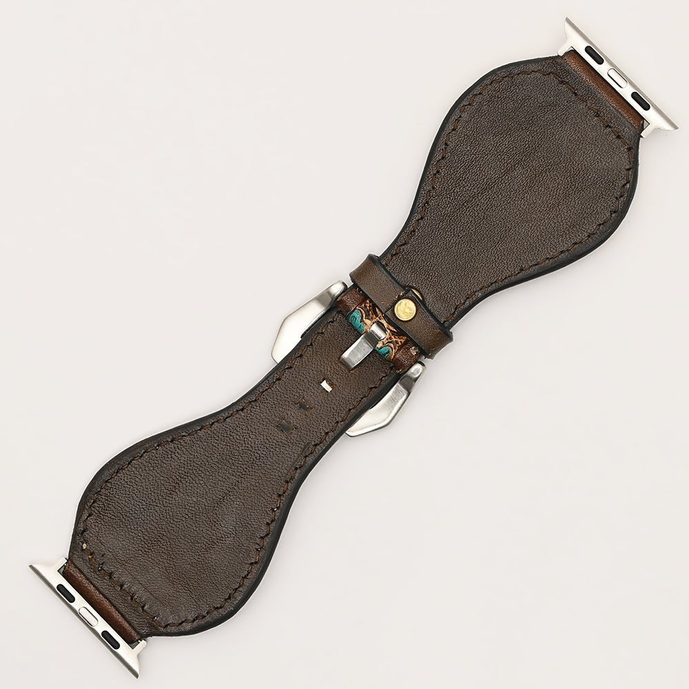 American Darling Floral Hand Tooled I watch Men Women Genuine Leather