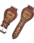 American Darling Beautifully Hand Tooled Painted Genuine Leather I watch Strap Men and Women Unisex