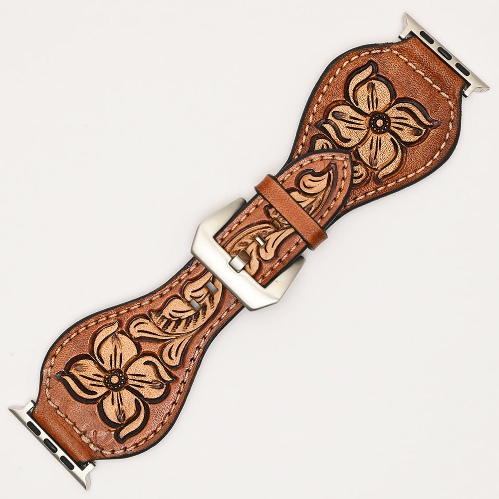 American Darling Beautifully Hand Tooled Genuine American Leather I watch Strap Men and Women Unisex