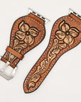 American Darling Beautifully Hand Tooled Painted Genuine Leather I watch Strap Men and Women Unisex