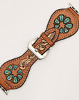 American Darling Beautifully Hand Tooled Painted Genuine Leather I watch Strap Men and Women Unisex