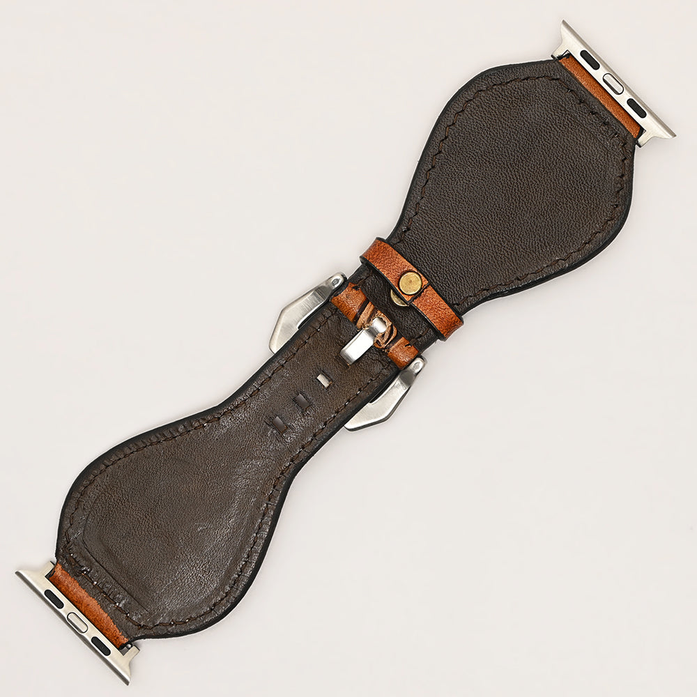 American Darling Beautifully Hand Tooled Genuine American Leather I watch Strap Men and Women Unisex