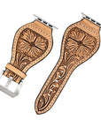 American Darling Beautifully Hand Tooled Painted Genuine Leather I watch Strap Men and Women Unisex