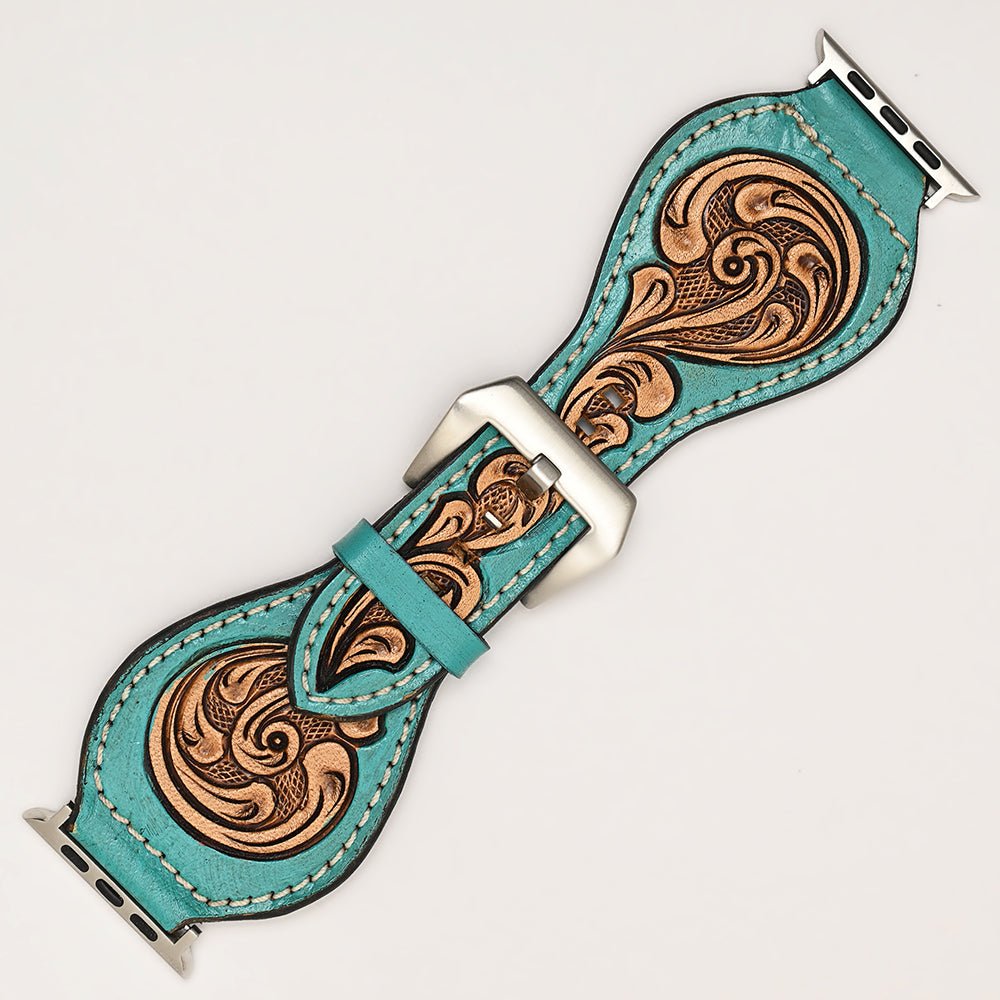 American Darling Floral Hand Tooled I watch Men Women Genuine Leather