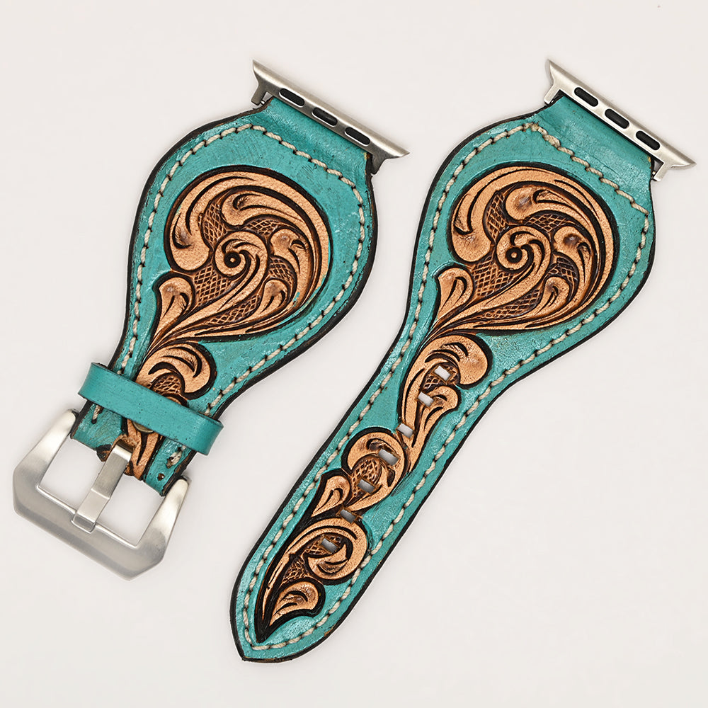 American Darling Beautifully Hand Tooled Genuine American Leather I watch Strap Men and Women Unisex