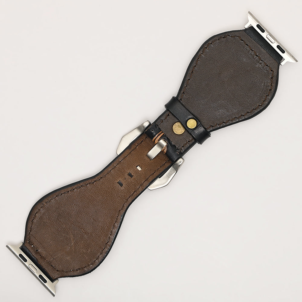 American Darling Beautifully Hand Tooled Painted Genuine Leather I watch Strap Men and Women Unisex