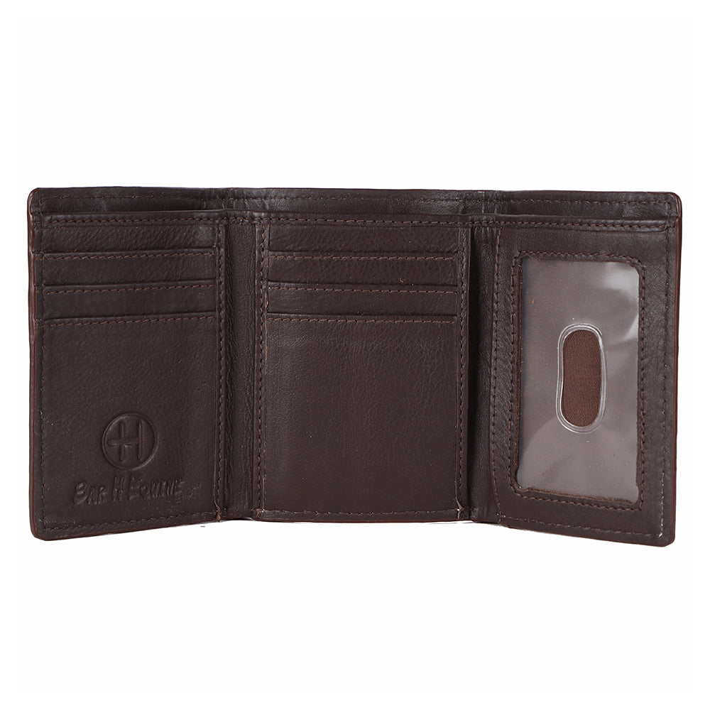 BAR H EQUINE Genuine Leather Rodeo - Bifold &amp; Trifold Wallet For Men Women