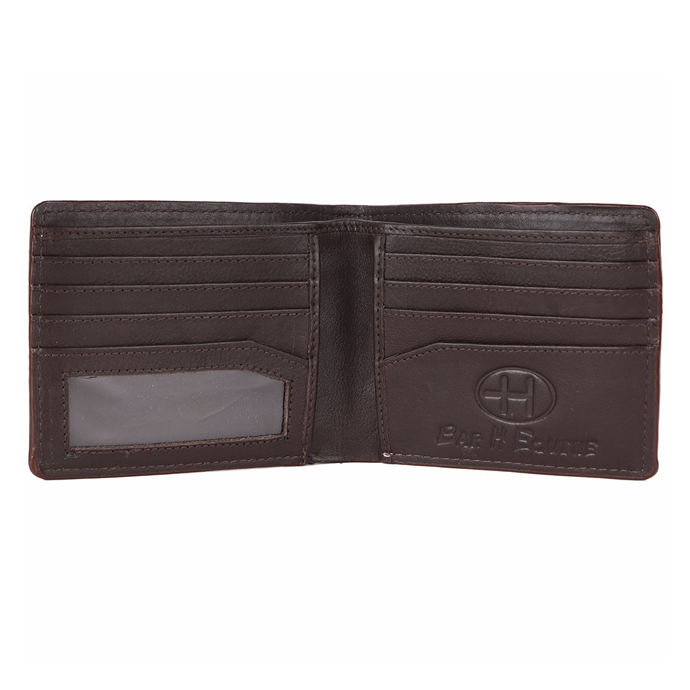 BAR H EQUINE Genuine Leather Rodeo - Bifold &amp; Trifold Wallet For Men Women