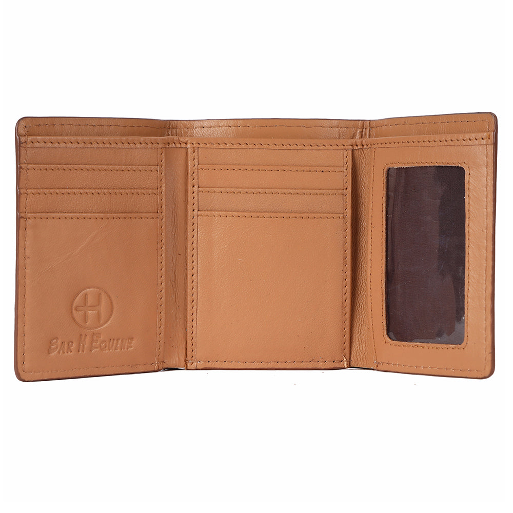 BAR H EQUINE Genuine Leather Rodeo - Bifold &amp; Trifold Wallet For Men Women