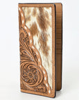 BAR H EQUINE Rodeo Floral Bifold & Trifold Wallet For Men Women HairOn Genuine Leather Tan