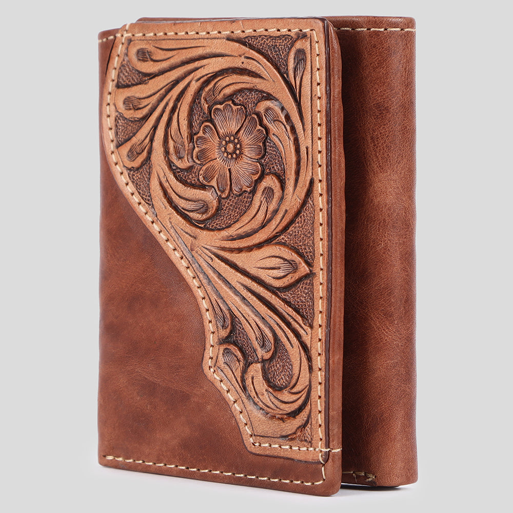 BAR H EQUINE Genuine Leather Rodeo - Bifold &amp; Trifold Wallet For Men Women