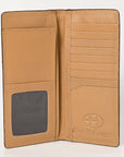 BAR H EQUINE Rodeo Floral Bifold & Trifold Wallet For Men Women Genuine Leather Tan